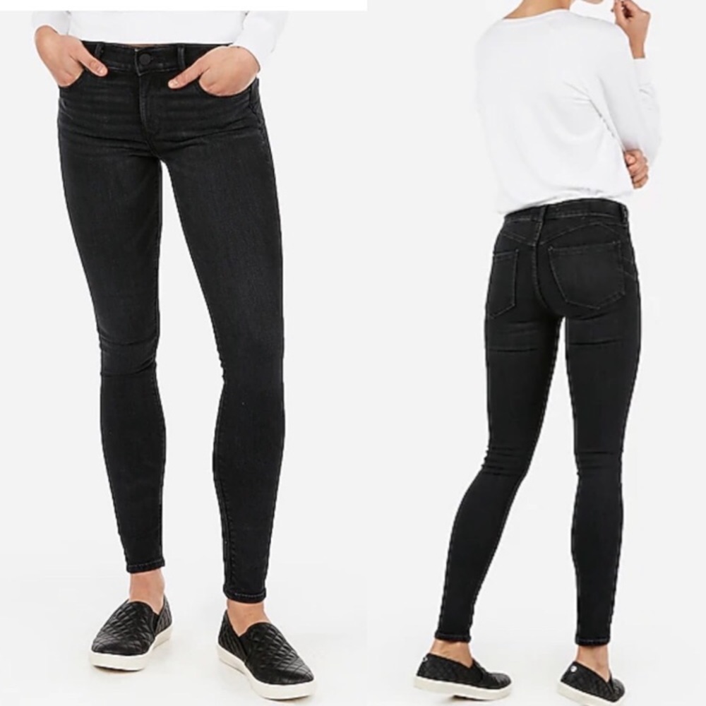 Express Denim Perfect Fit legging black - 10R